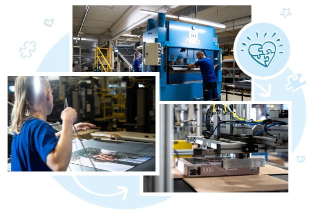 Všechny navržené puzzle a hry našich zákazníků jsou vyřezávány přesnými noži a baleny do individuálně navržených krabic.