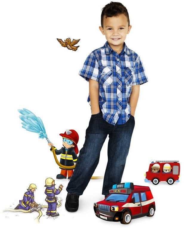 První puzzle s hasiči a s vlastními dětskými fotografiemi