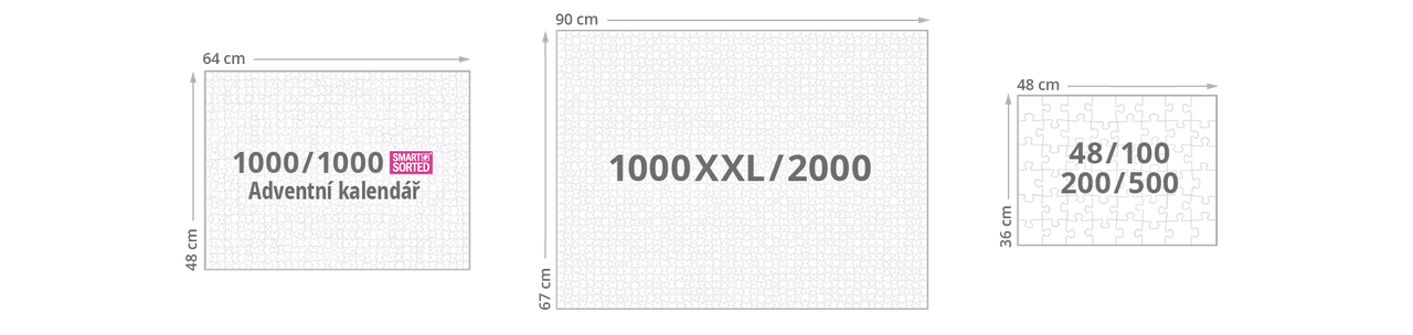 Jaké rozměry mají puzzle?